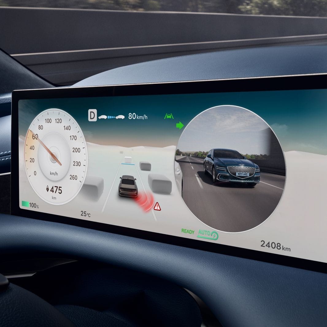 Genesis Electrified G80 display view