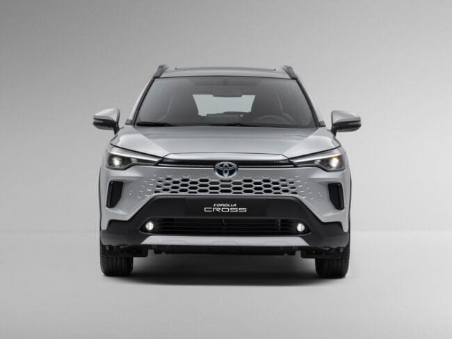 Toyota Corolla Cross front view in grey color