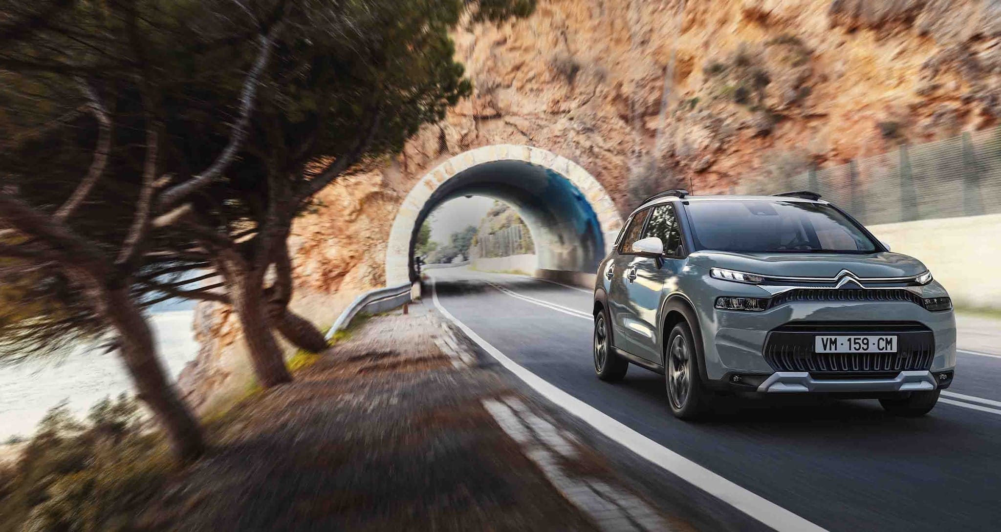 Citroen C3 Aircross front view in green color