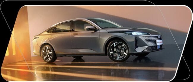 Changan Eado Plus  side view in grey color 