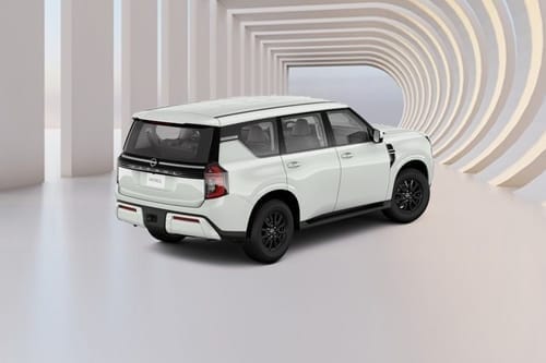 Nissan Patrol rear view in white color