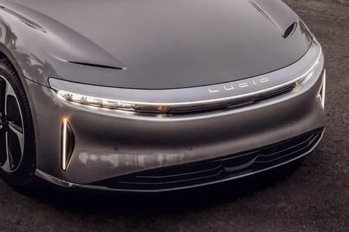 Lucid Air front view in grey color