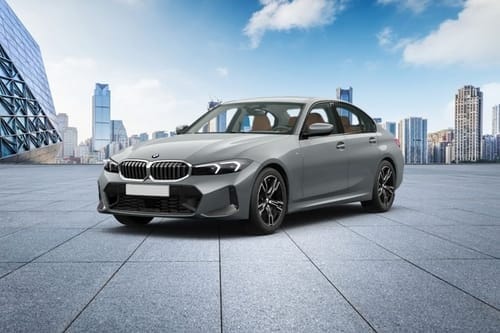 BMW 3 Series fornt view in grey color