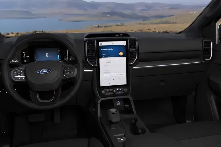 Ford Everest interior view in black color