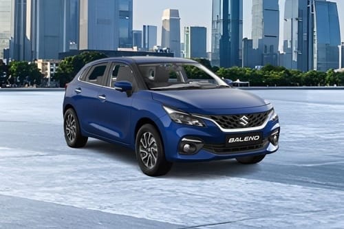 Suzuki Baleno side view in blue color