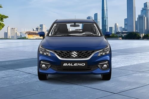 Suzuki Baleno front view in blue color