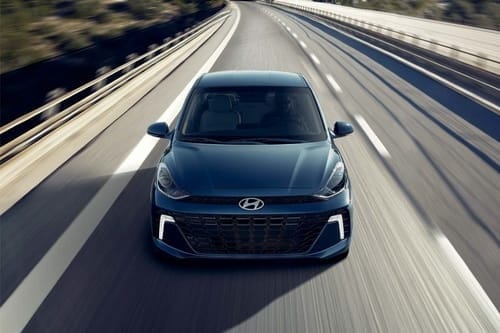 Hyundai Grand i10 front view in black color