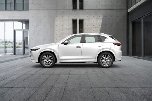 Mazda CX-5 side view in white color