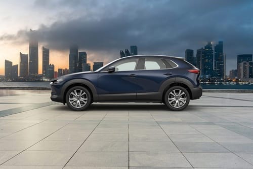 Mazda CX-30 side view in black color