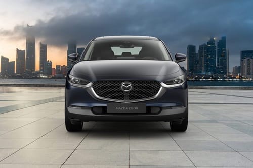 Mazda CX-30 front view in black color