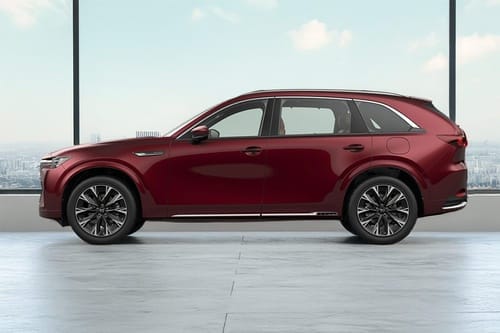 Mazda CX-90 side view in red color