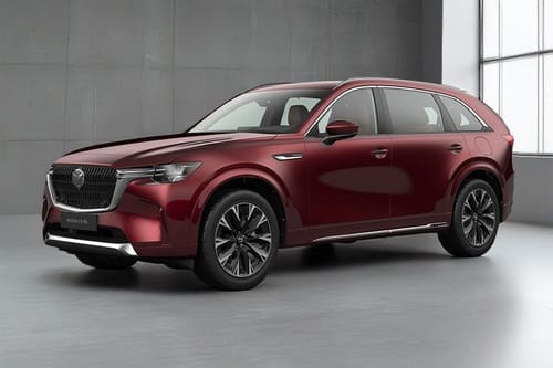 Mazda CX-90 side view in red color
