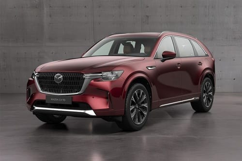 Mazda CX-90 front view in red color