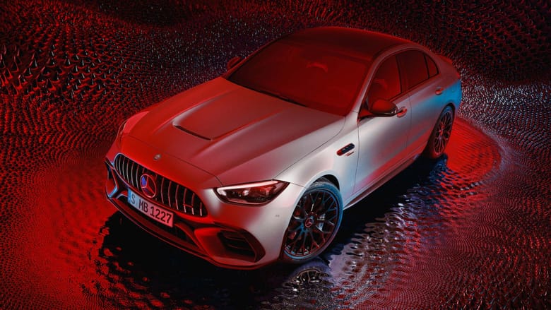 Mercedes-Benz C-Class top view in white