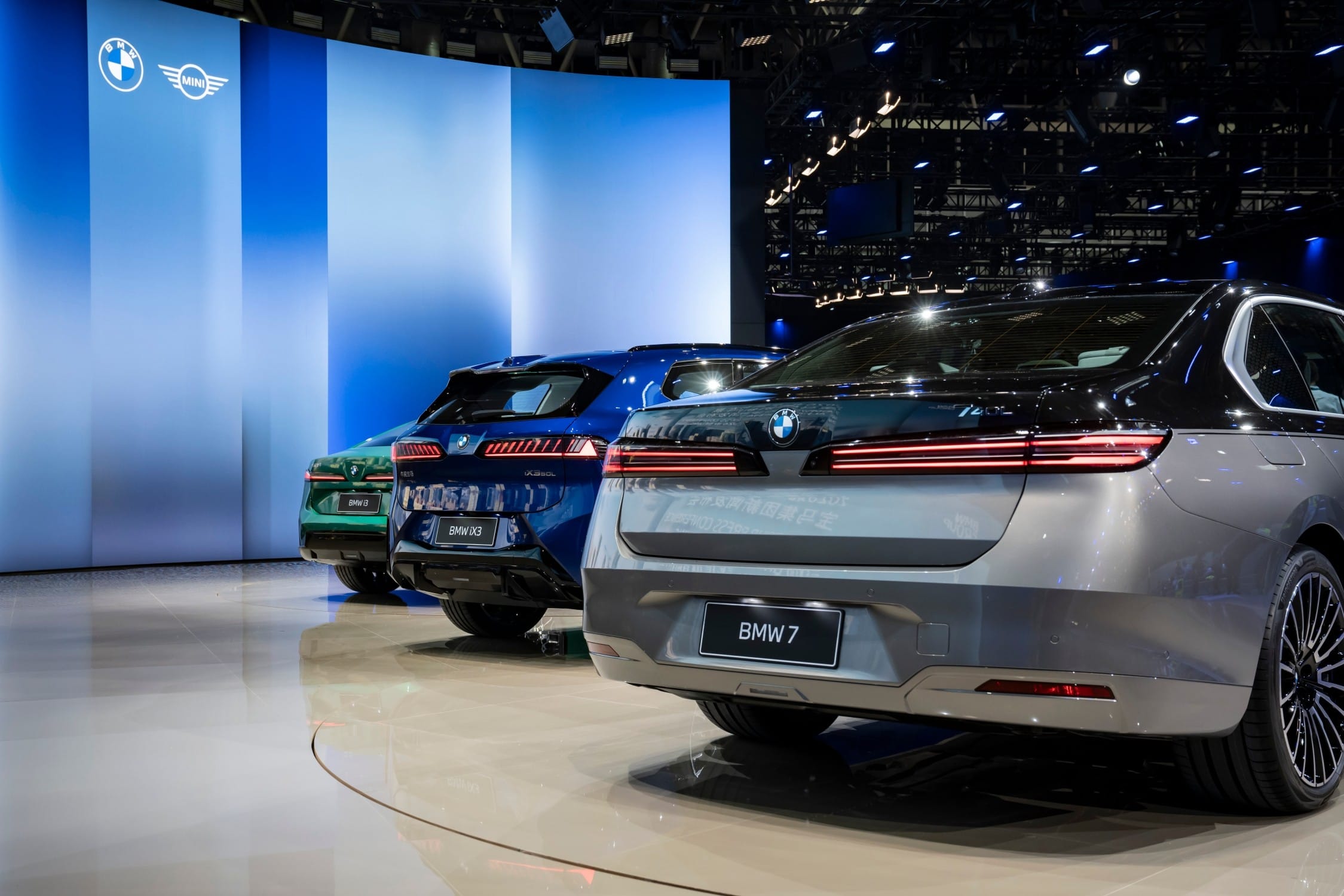 The new BMW 7 Series, the new BMW iX3 Long Wheelbase and the new BMW i3 Long Wheelbase
